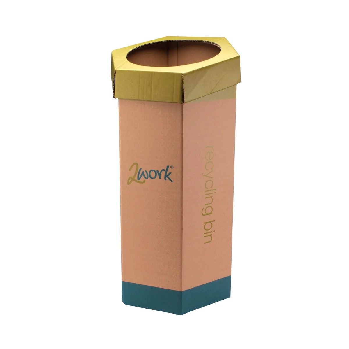 2Work Recycling Bin Green (Pack of 3) 2W04262 - Image 2