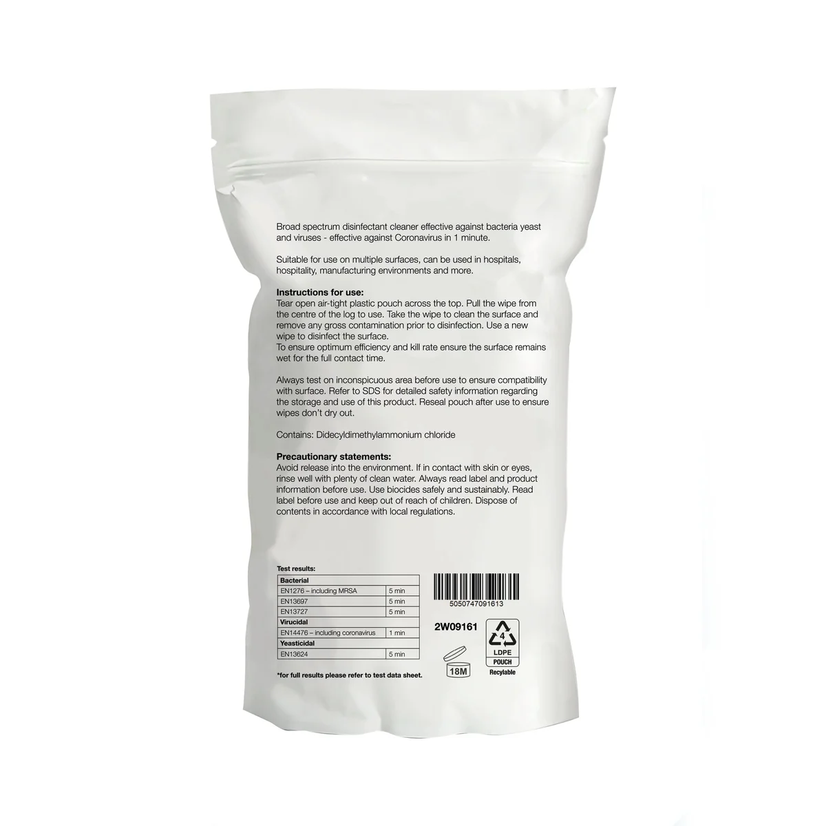 2Work Biodegradable Eucalyptus Hand/Surface Disinfectant Wipes (Pack of 100) 2W09161 - Image 2