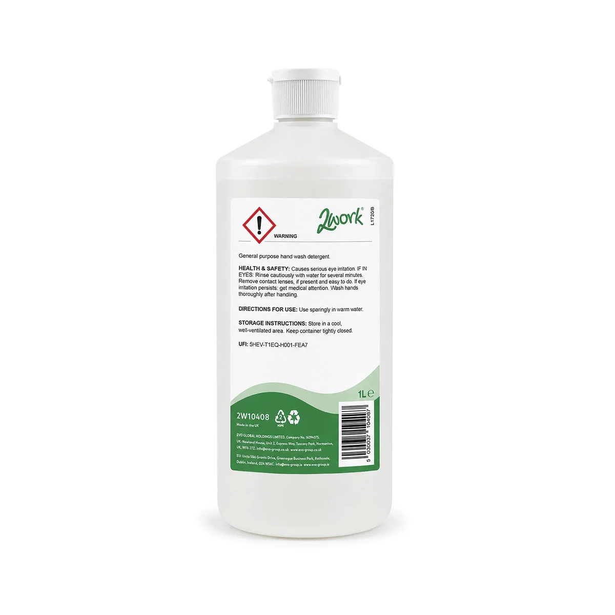 2Work BioTech Washing Up Liquid Apple 1 Litre (Pack of 6) 2W10408 - Image 2