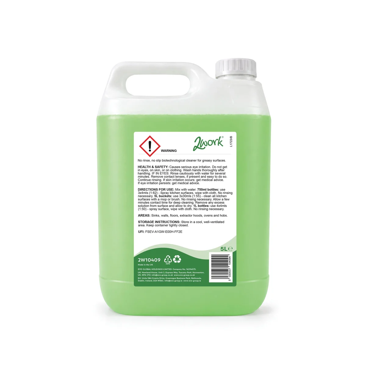 2Work BioTech Degreaser 5 Litre (Pack of 2) 2W10409 - Image 2