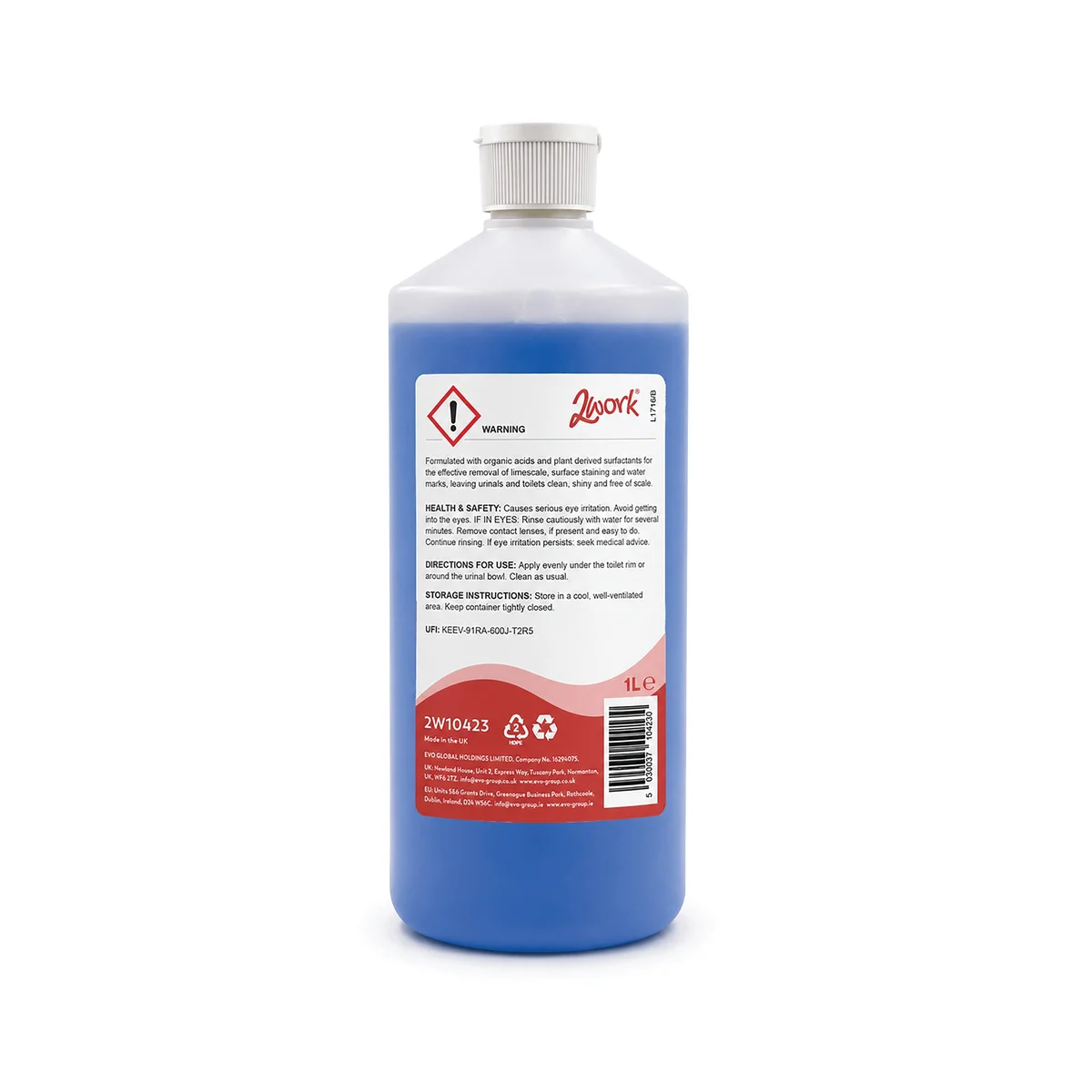 2Work BioTech Toilet Cleaner Fresh Floral 1 Litre (Pack of 12) 2W10423 - Image 2