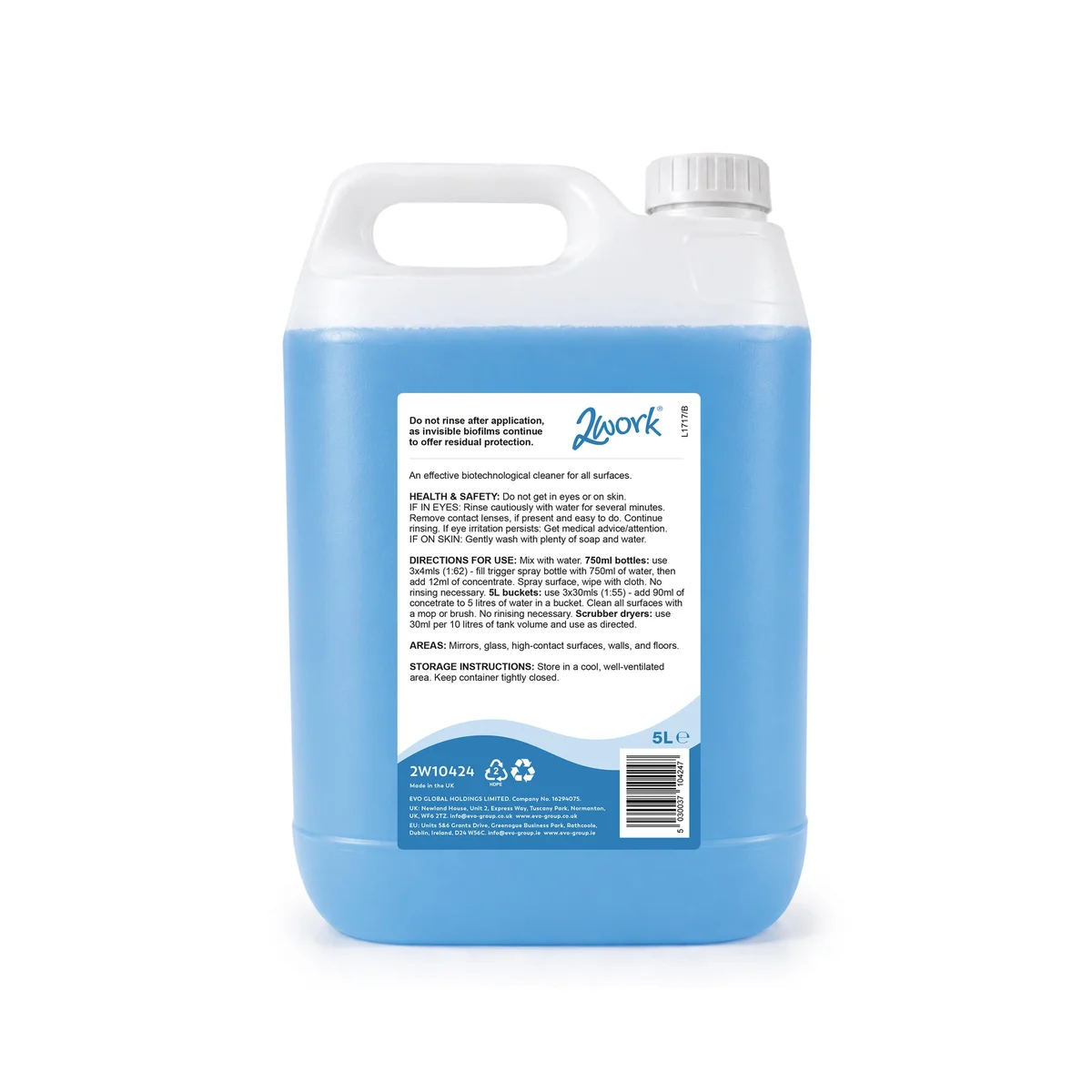 2Work BioTech Multi Surface Cleaner Fresh Floral 5 Litres (Pack of 2) 2W10424 - Image 2