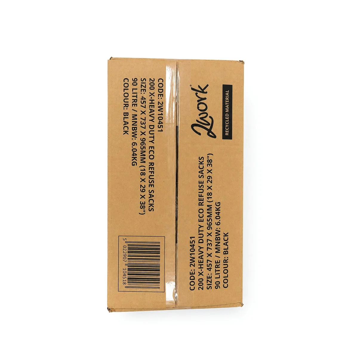 2Work Eco Heavy Duty Refuse Sack 90L Black (Pack of 200) 2W10450 - Image 3
