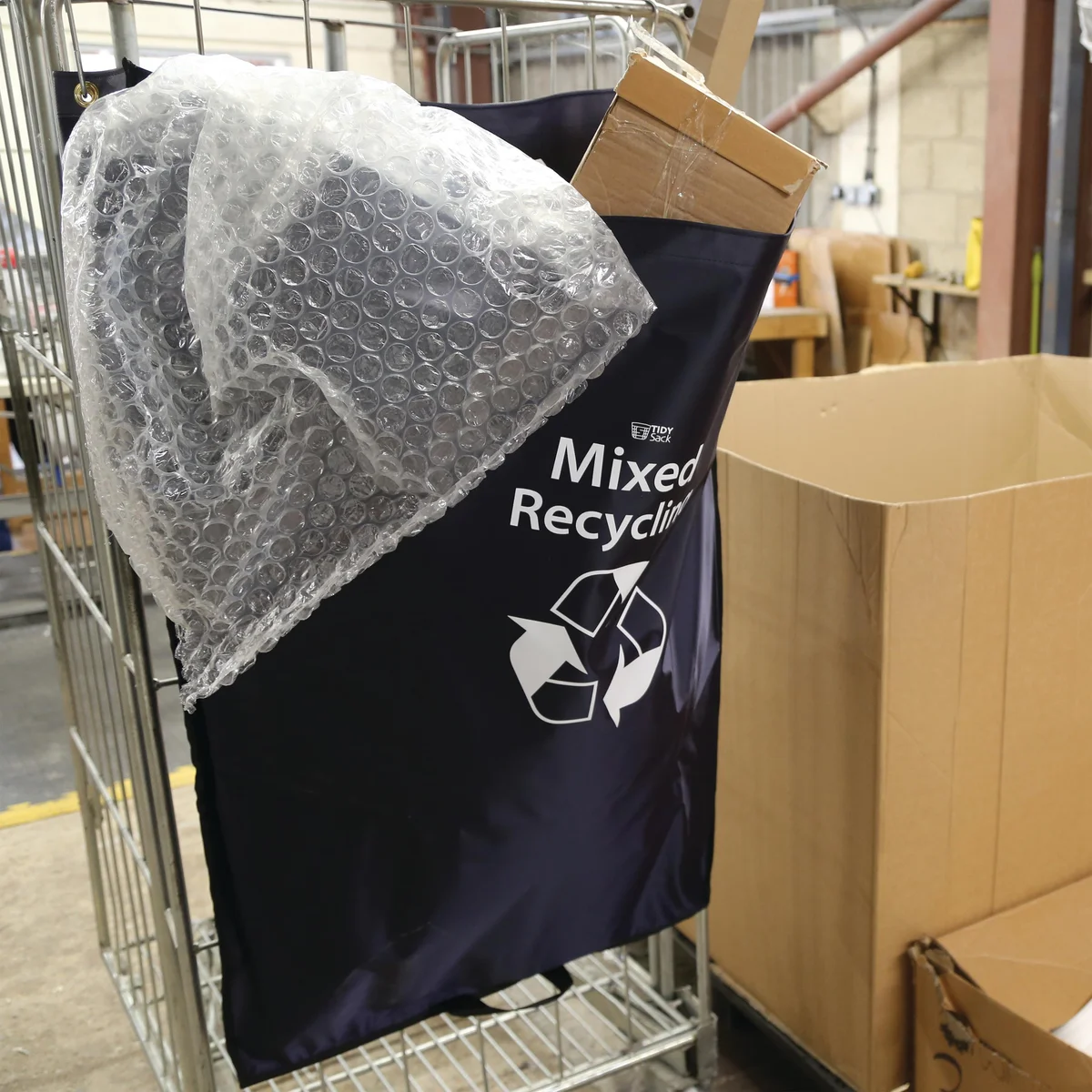 2Work Tidy Sack Mixed Recycling in Vinyl Blue 2W10743 - Image 2