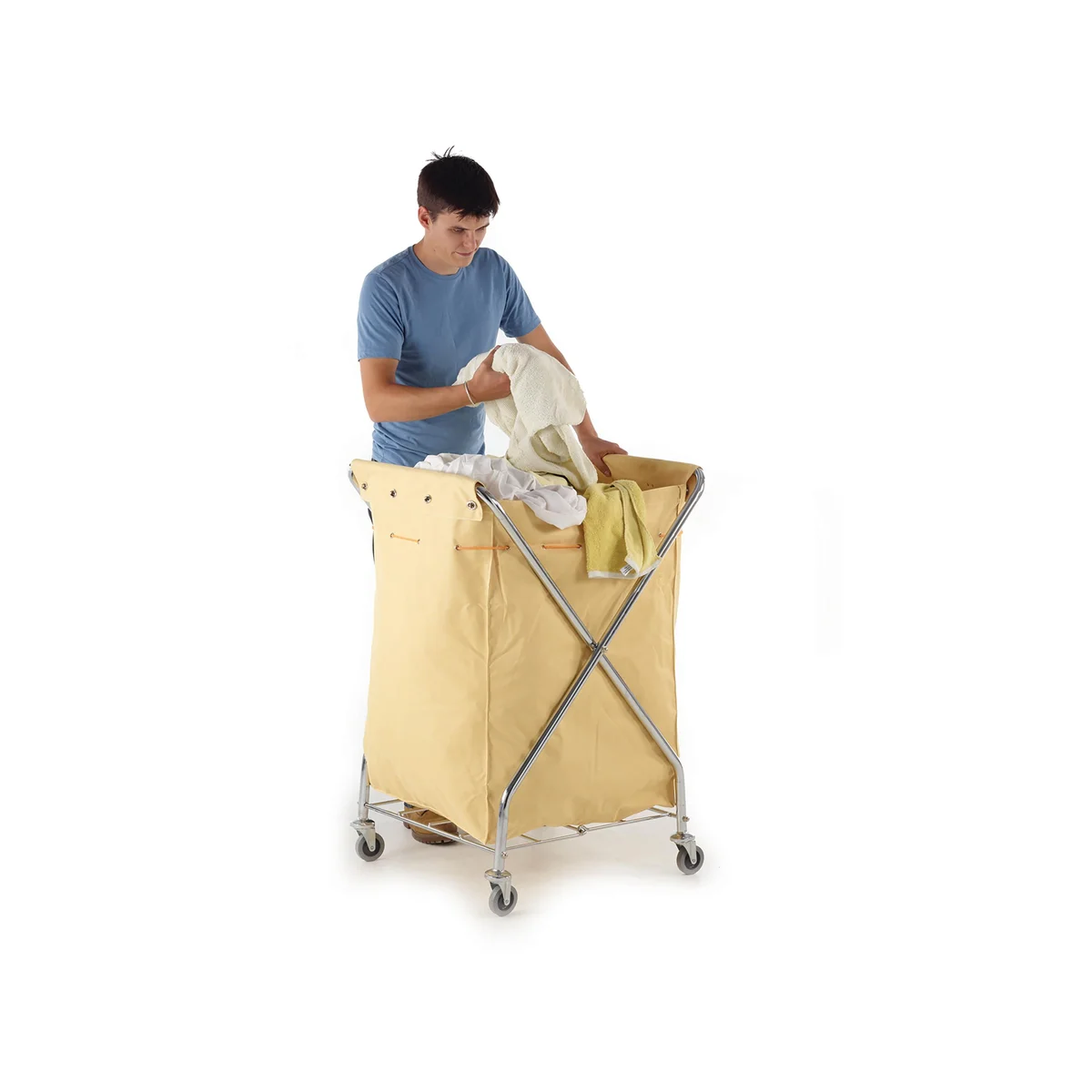 2Work Mobile Folding Laundry Trolley 685 x 590 x 1030mm 2W10764 - Image 2