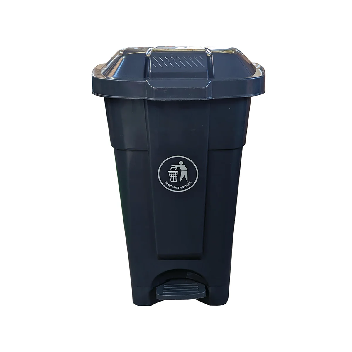 2Work Wheelie Bin with Foot Pedal 70 Litre Dark Grey 2W10783 - Image 1