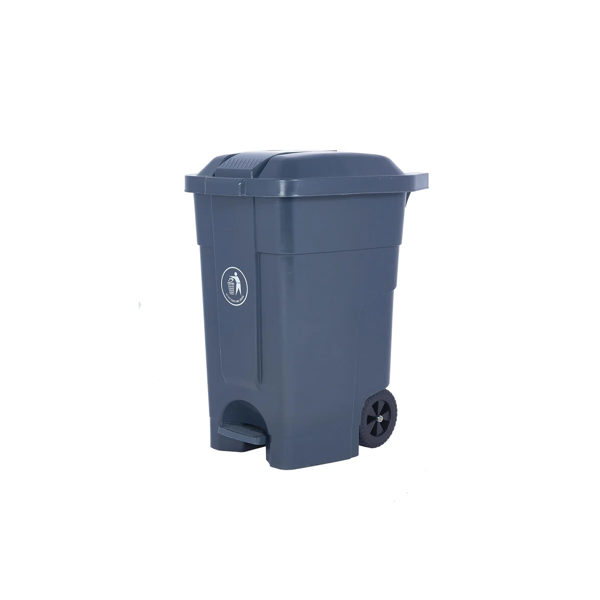 2Work Wheelie Bin with Foot Pedal 70 Litre Dark Grey 2W10783 - Image 2