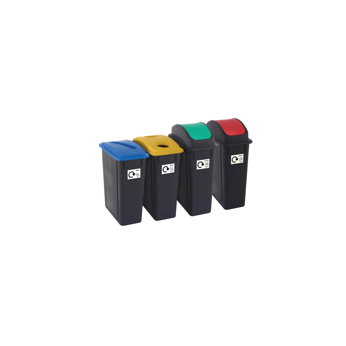 2Work Recycling Bins 65 Litre Assorted (Pack of 4) 2W10790 - Image 2