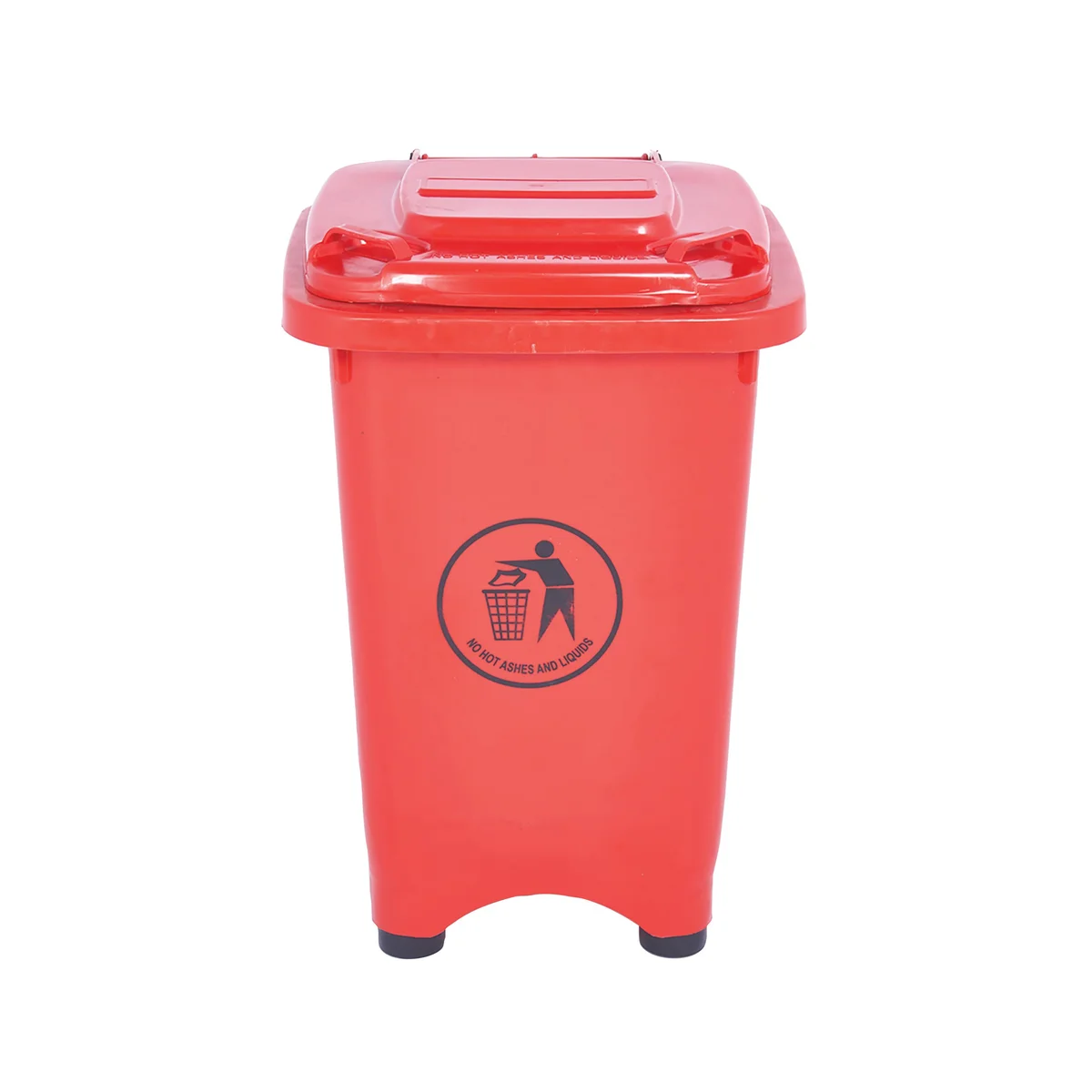 2Work Static Bin with Feet 50 Litre Red 2W10795