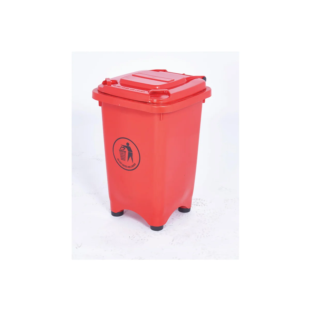 2Work Static Bin with Feet 50 Litre Red 2W10795 - Image 2