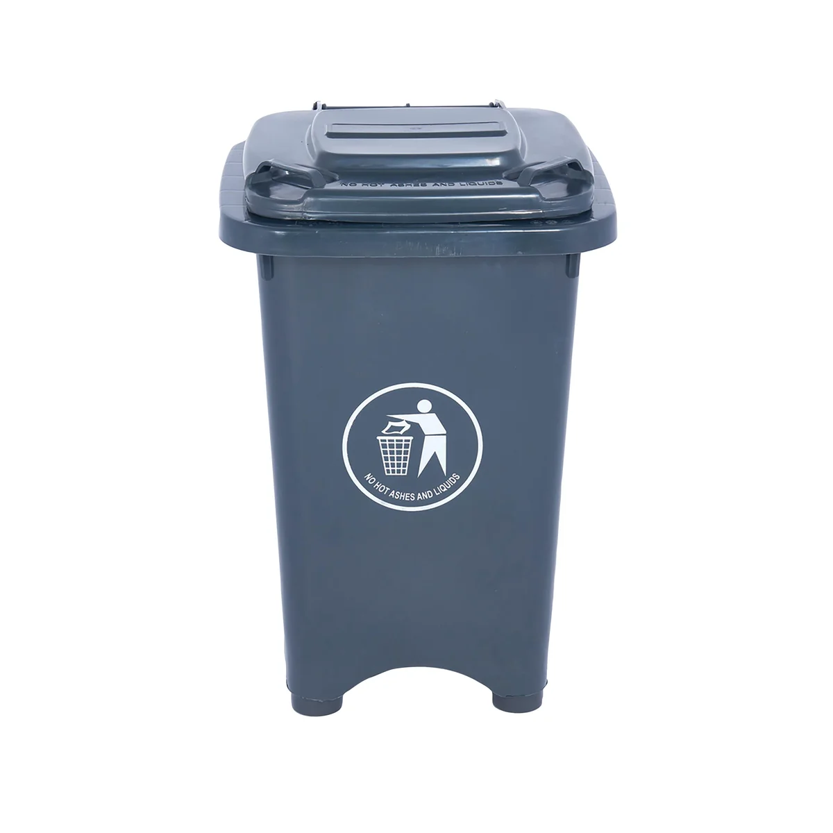 2Work Static Bin with Feet 50 Litre Grey 2W10796 - Image 1