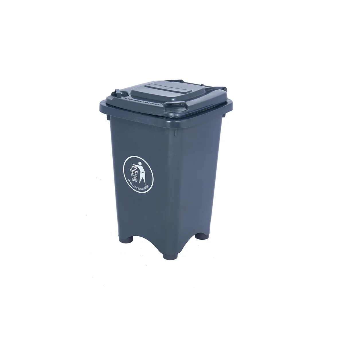 2Work Static Bin with Feet 50 Litre Grey 2W10796 - Image 2