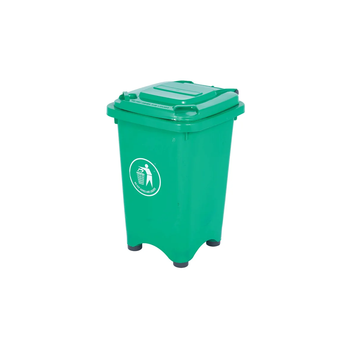 2Work Static Bin with Feet 50 Litre Green 2W10797 - Image 2