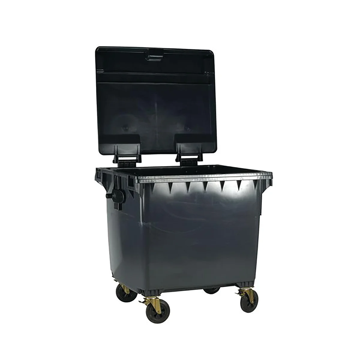 2Work Wheelie Bin 1100 Litre with Flat Lid Green 2W10858 - Image 2