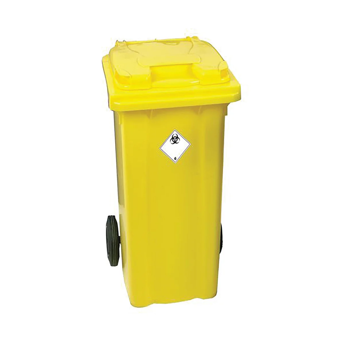 2Work Wheelie Bin Clinical Waste 120 Litre Lockable Yellow 2W10900 - Image 1