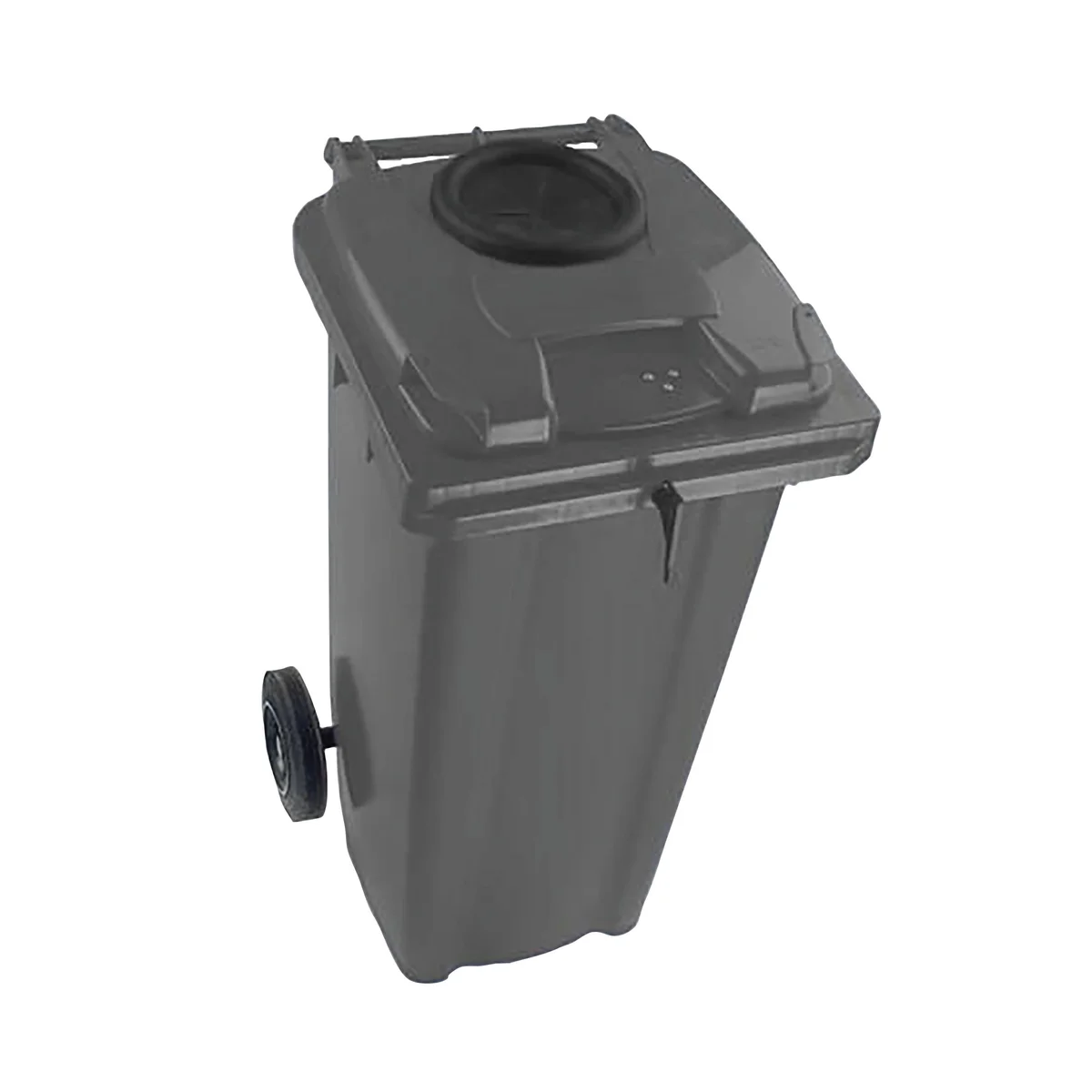 2Work Wheelie Bin 360 Litre with Bottle Bank Aperture and Lock Grey 2W10934 - Image 1