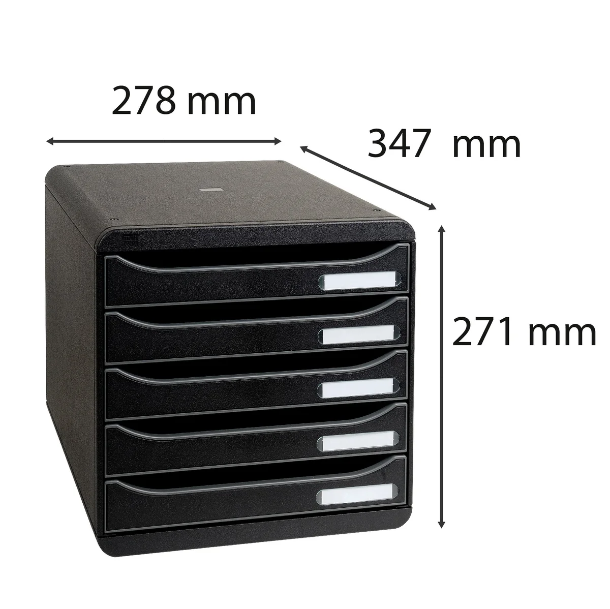 Exacompta Big Box Plus 5 Drawer Set Black 309714D - Image 3