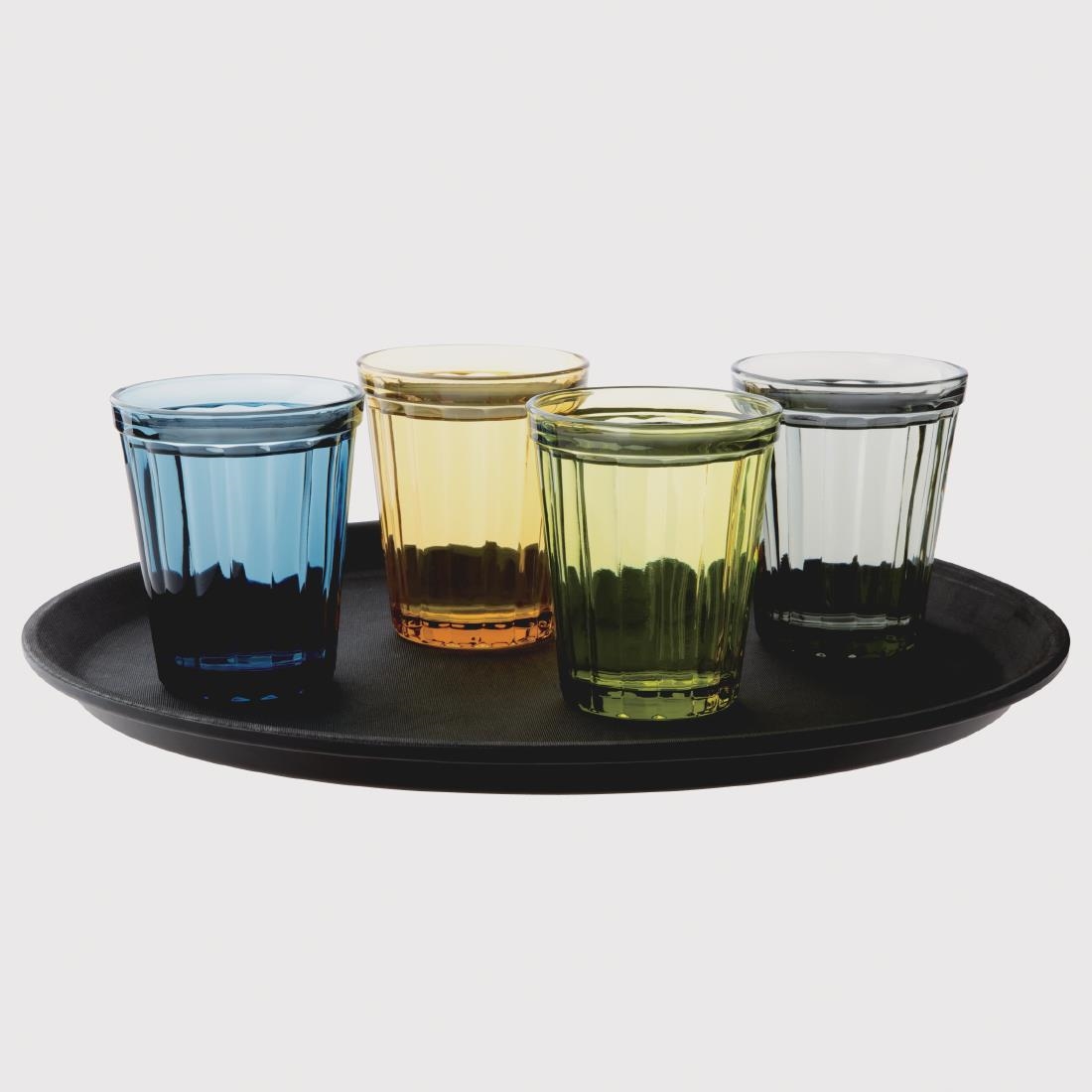 Olympia Cabot Panelled Glass Tumbler Blue 260ml