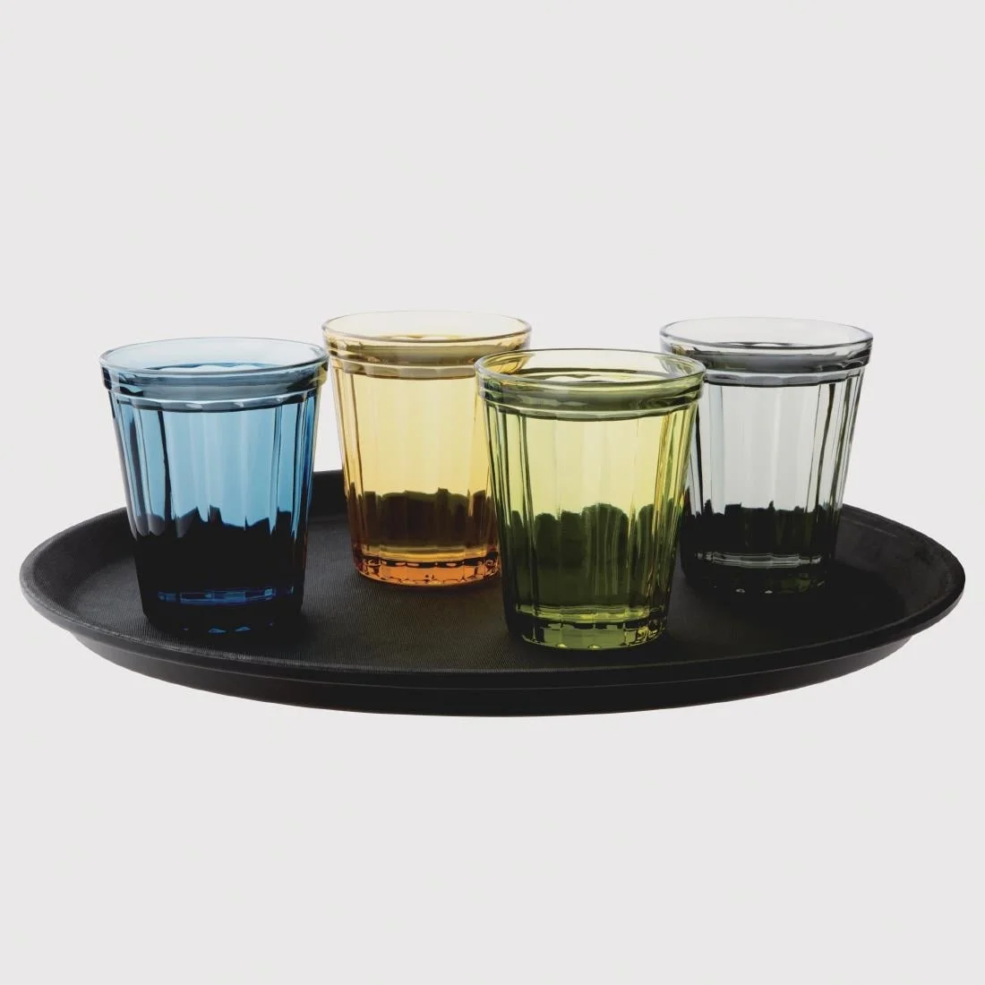Olympia Cabot Panelled Glass Tumbler Green 260ml - Image 2