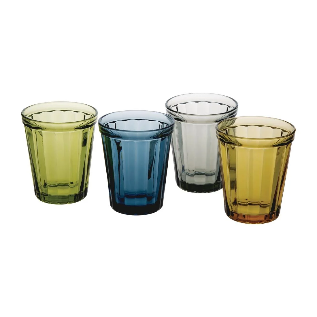 Olympia Cabot Panelled Glass Tumbler Green 260ml