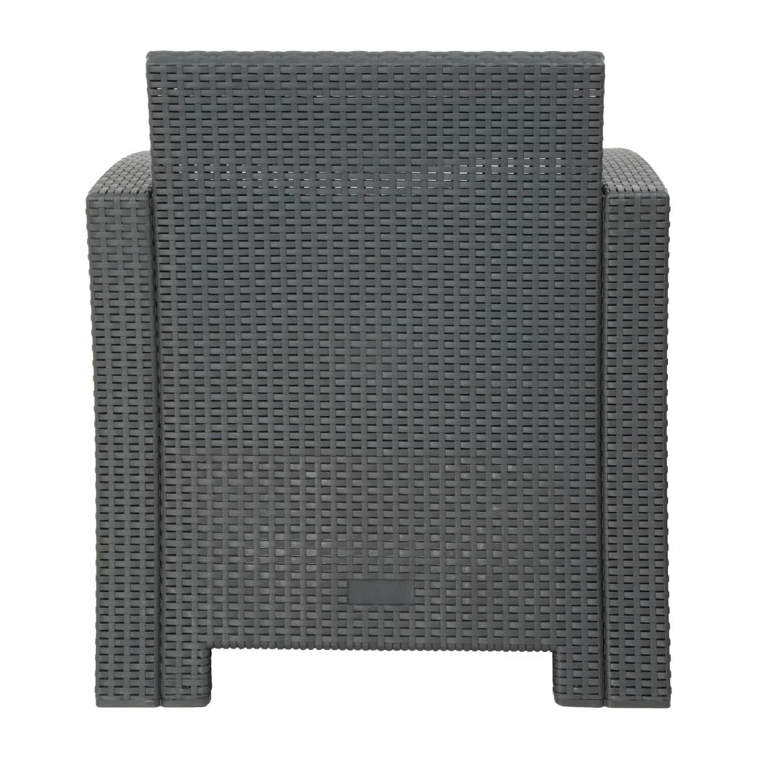 Bolero PP Armchair and Table Wicker Set Grey - Image 2
