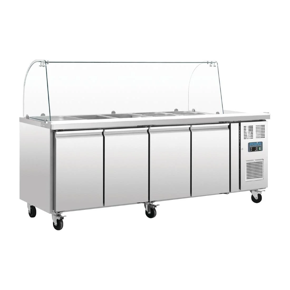 Polar U-Series Four Door Refrigerated Gastronorm Saladette Counter - Image 1