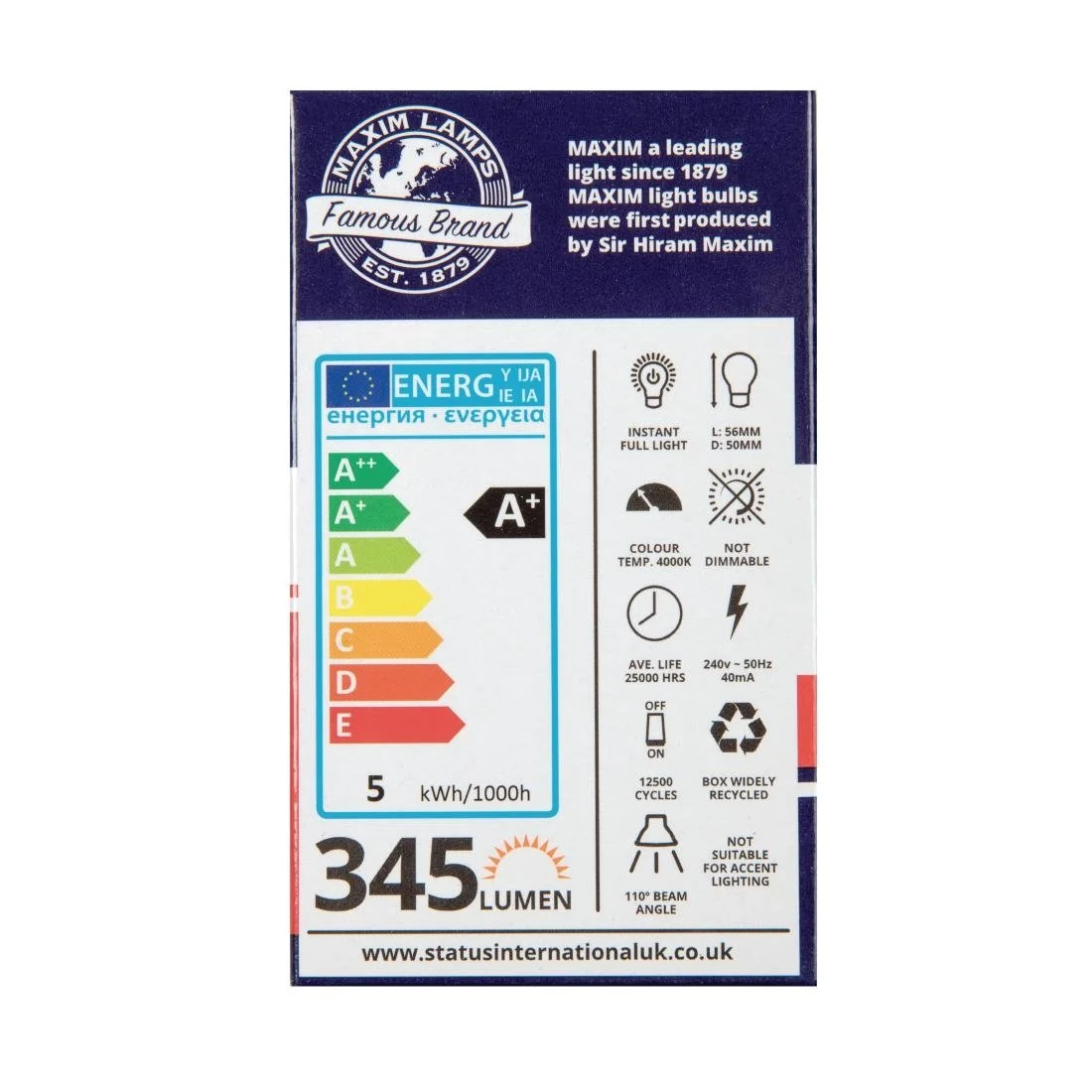 Status Maxim LED GU10 Pearl Cool White 5W (10 Pack) - Image 3