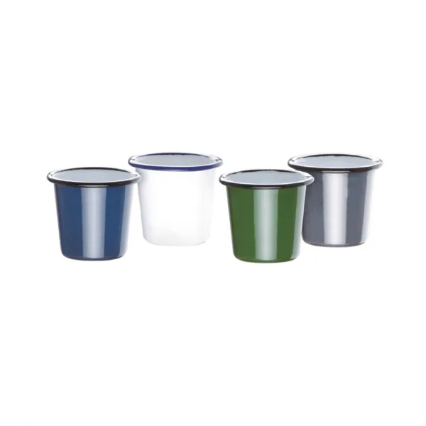 Olympia Enamel Sauce Cup White and Blue