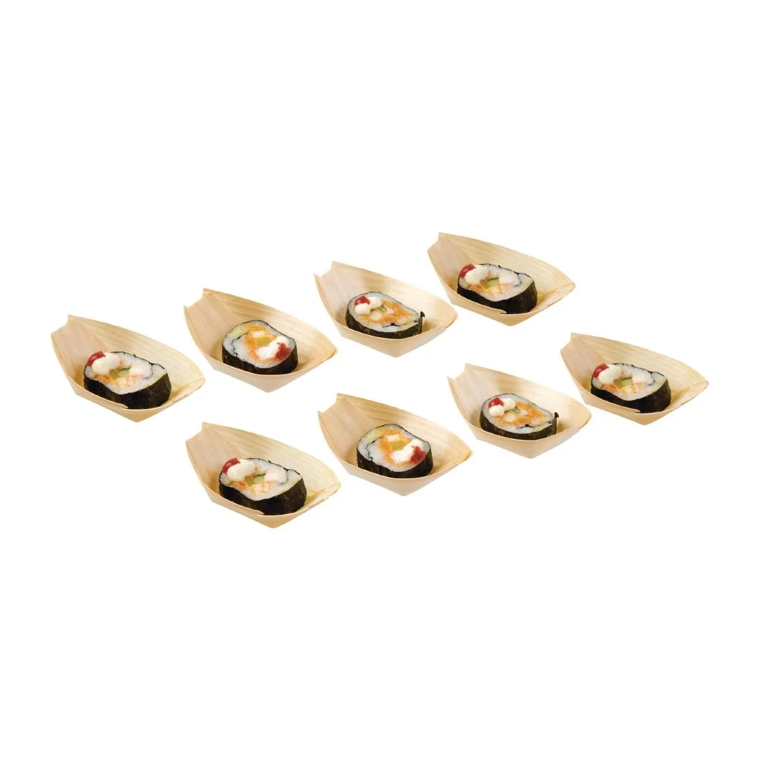 Fiesta Compostable Wooden Sushi Boats Small 80mm (Pack of 100) - Image 3