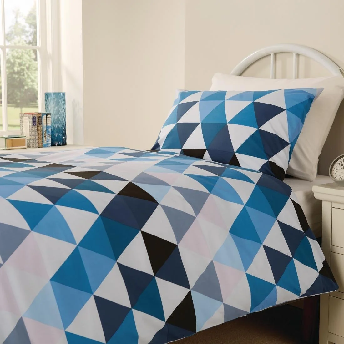 Mitre Essentials Geo Bedding Set Blue