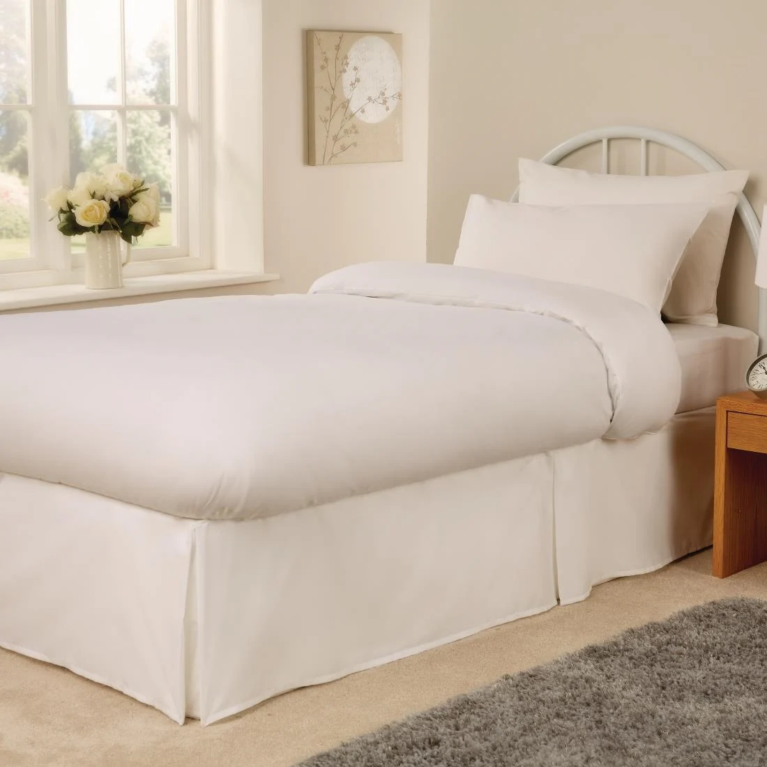 Mitre Essentials Spectrum Kick Pleat Valances White Single