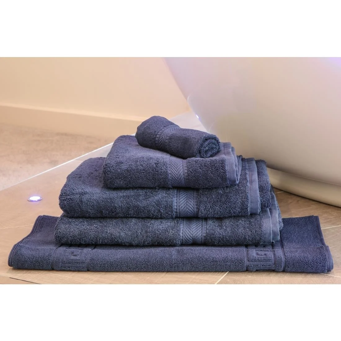 Mitre Essentials Nova Bath Mat Navy - Image 2