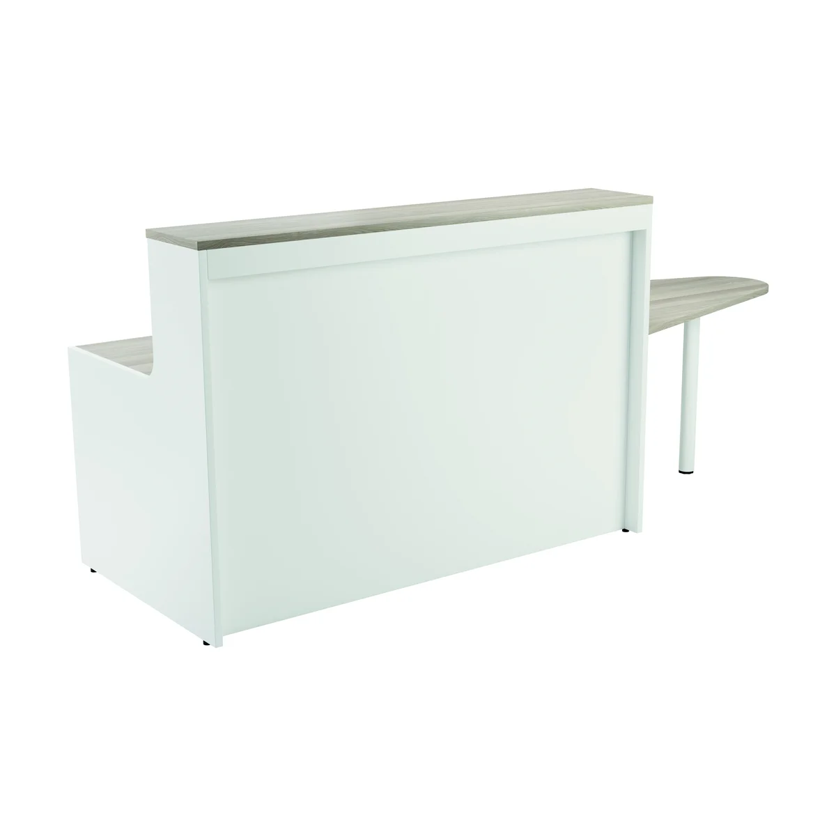 Jemini Reception Unit with Extension 1400x800x740mm Grey Oak/White KF818405 - Image 4