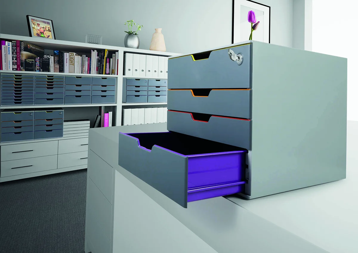 Durable VARICOLOR SAFE 4 Drawer Lockable GDPR Colour Coded Desktop Storage A4+ 760627 - Image 4