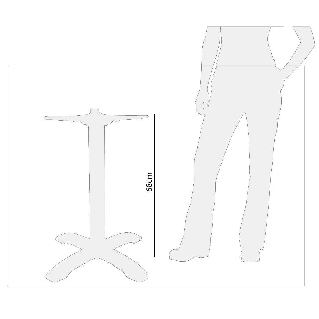 Bolero Aluminium Four Leg Table Base - Image 2