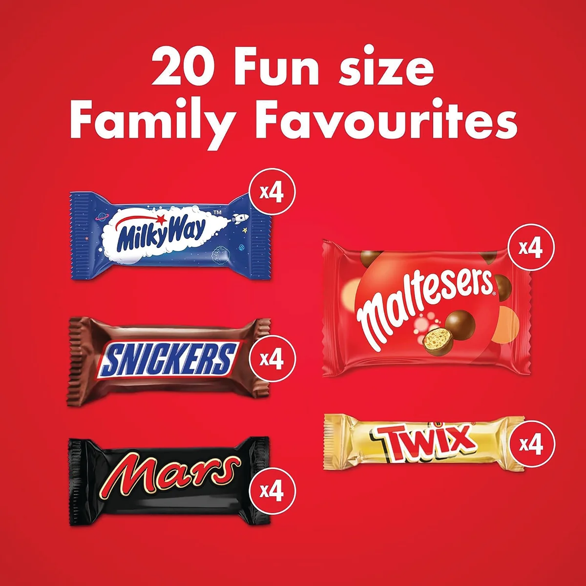 Mars Fun Size Family Favourites Milk Chocolate Bars (Pack of 20) 124809 - Image 2