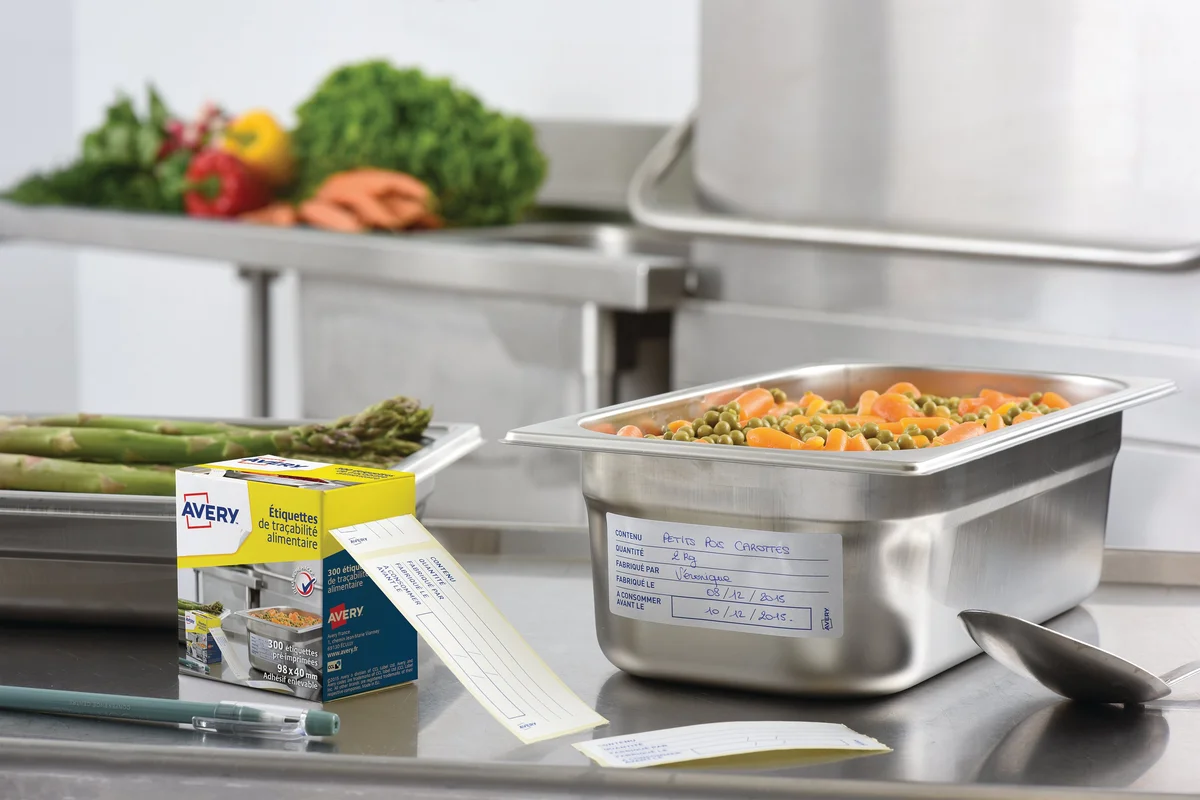 Avery Printed Food Traceability Labels 98x40mm (Pack of 300) ETIHACCP.UK - Image 3