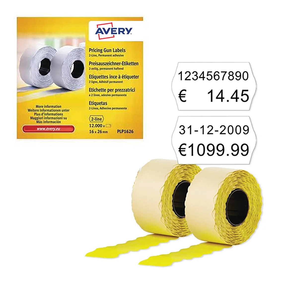 Avery Dennison 2-Line Permanent Label 16x26mm White (Pack of 12000) WP1626 - Image 2