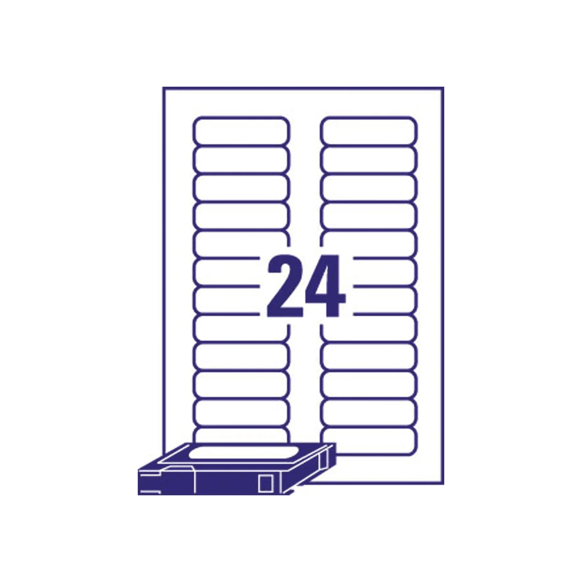 Avery Mini Data Cartridge Label 72x21.1mm White(Pack of 600) L7665-25 - Image 3