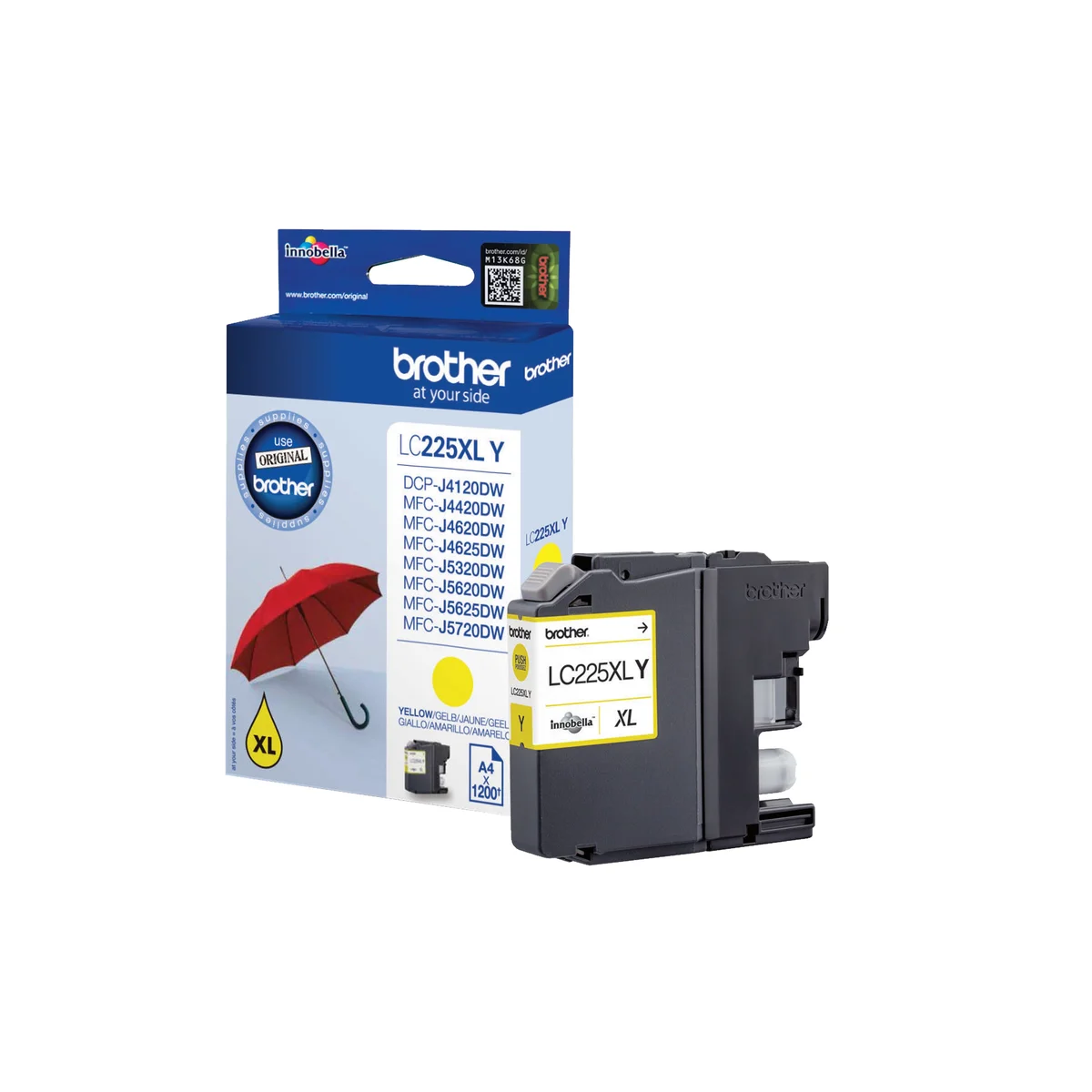 Brother LC225XLY Inkjet Cartridge High Yield Yellow LC225XLY - Image 1