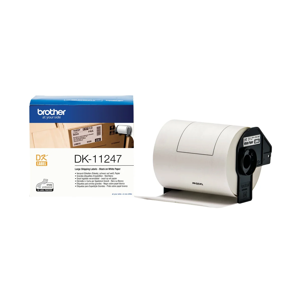 Brother Black on White Shipping Label Roll 103 x 164mm DK-11247 - Image 1