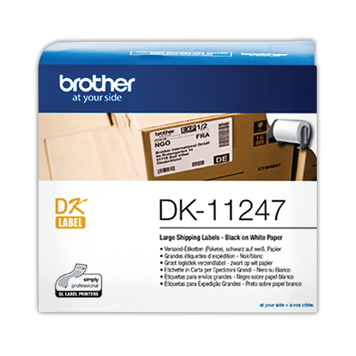 Brother Black on White Shipping Label Roll 103 x 164mm DK-11247 - Image 2