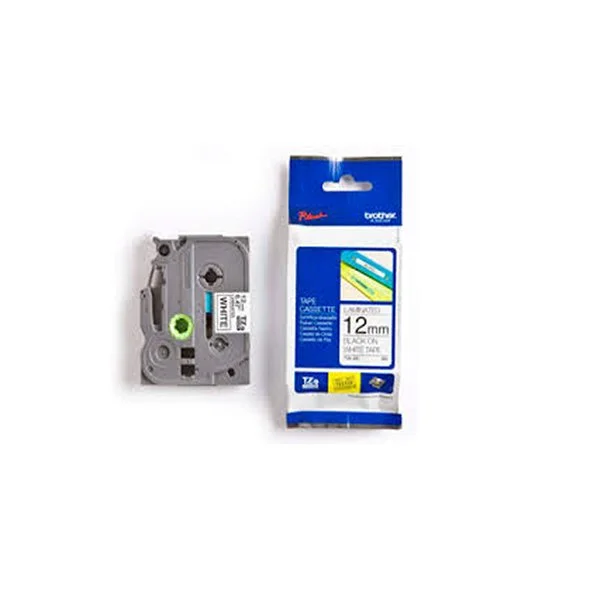 Brother P-Touch TZe Lam Tape Cassette 12mm x 8m Black on White Tape TZE231 - Image 2