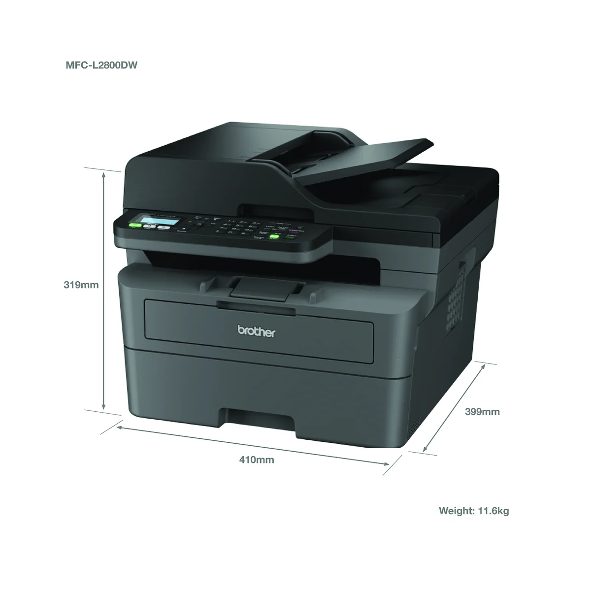 Brother MFC-L2800DW A4 4-in-1 Wireless Mono Laser Printer MFCL2800DWZU1 - Image 4