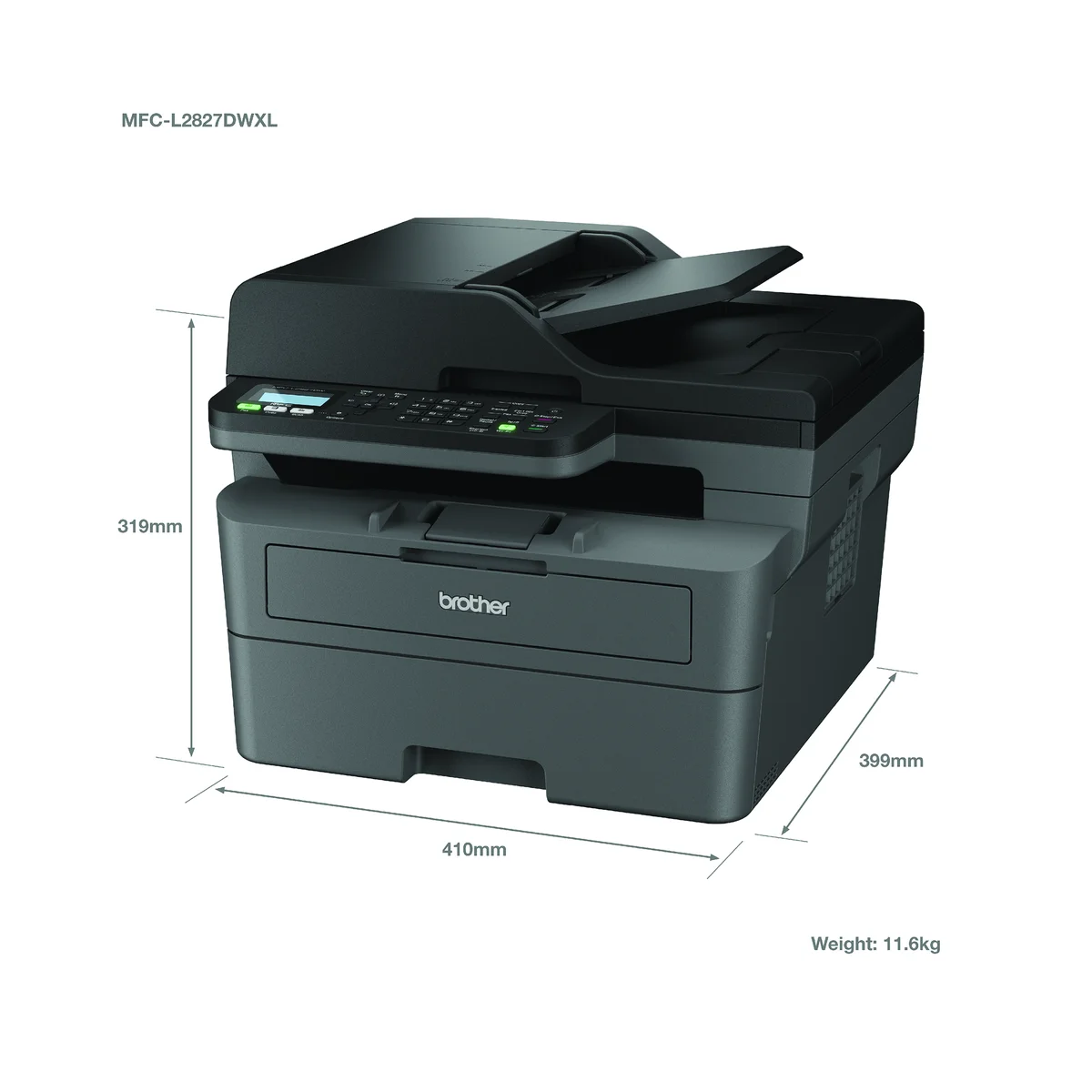 Brother MFC-L2827DWXL A4 4-in-1 Wireless Mono Laser Printer MFCL2827DWXLZU1 - Image 4