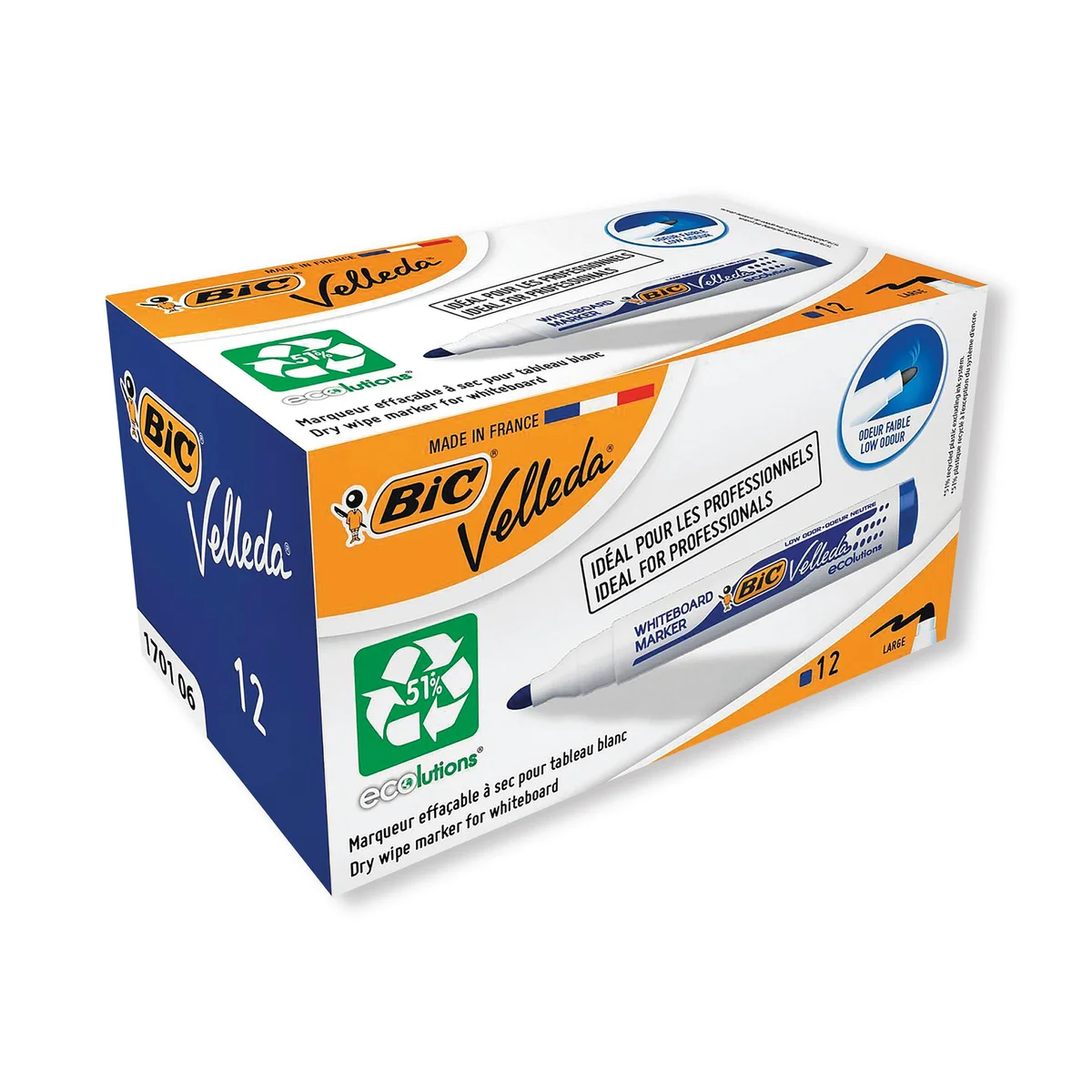 Bic Velleda 1701 Whiteboard Marker Blue (Pack of 12) 904938 - Image 1