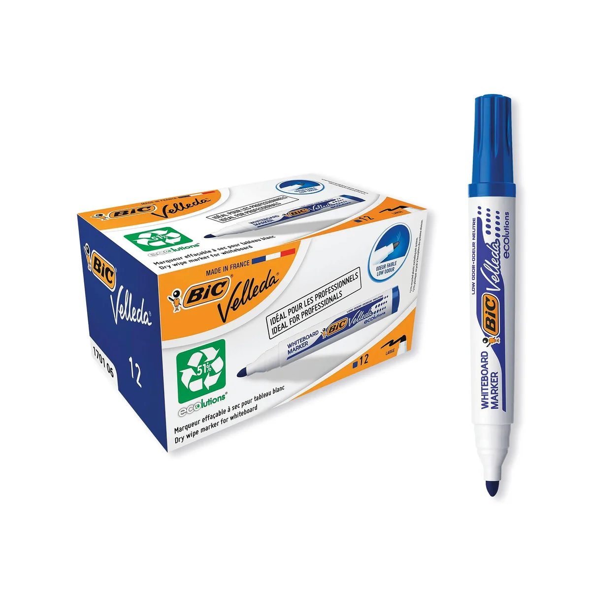 Bic Velleda 1701 Whiteboard Marker Blue (Pack of 12) 904938 - Image 3
