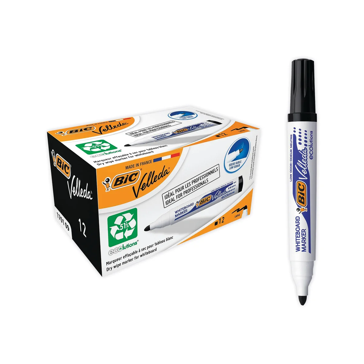 Bic Velleda 1701 Whiteboard Marker Black (Pack of 12) 904937 - Image 3