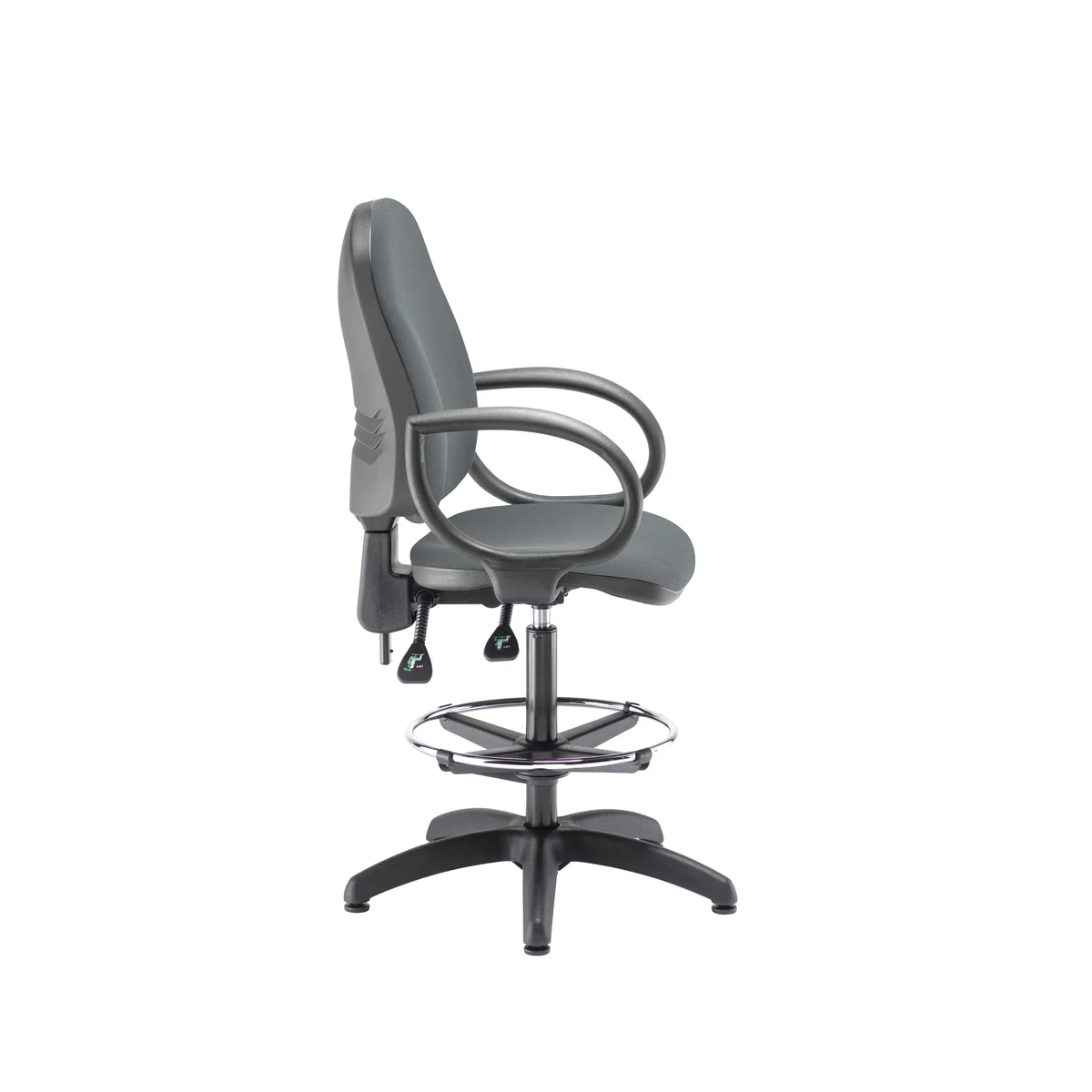 5 Star Lumo High Back Chair with Fixed Arms and Draughtsman Kit Charcoal SF3155248 - Image 3
