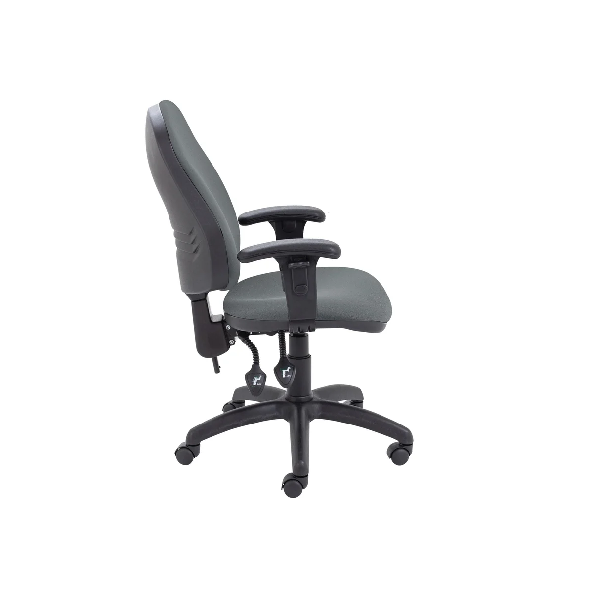 5 Star Lumo High Back Operator Chair with Height Adjustable Arms Charcoal SF5761218 - Image 3